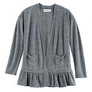 Girls 7-16 & Plus Size Cloud Chaser Open Front Ruffle Cardigan