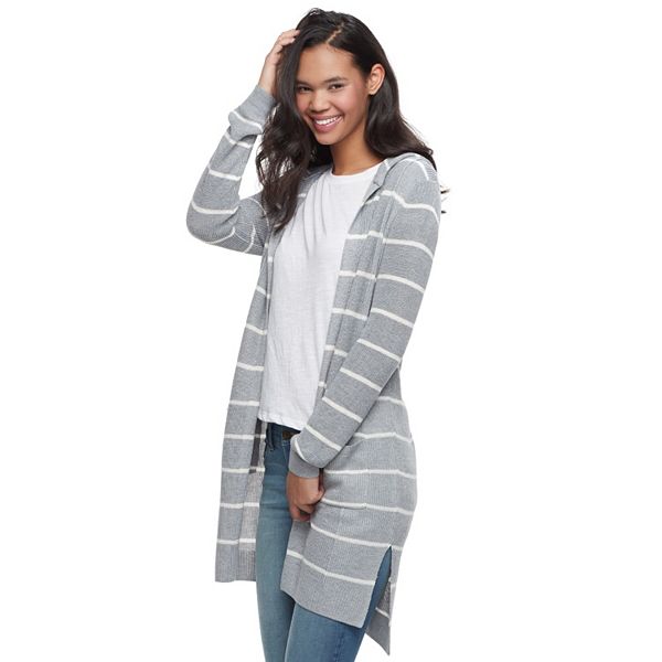 Juniors' SO® Hooded Long Cardigan