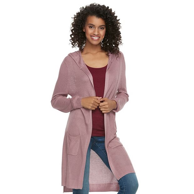 Juniors SO Hooded Long Cardigan