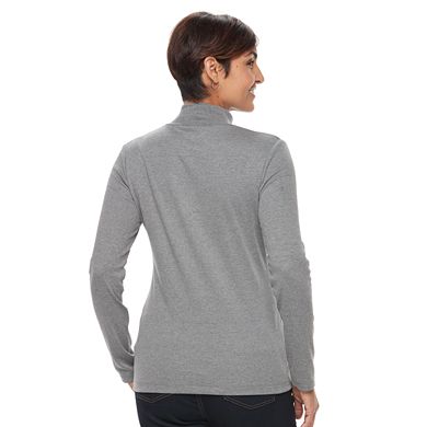 Women's Croft & Barrow® Long Sleeve Mockneck Top