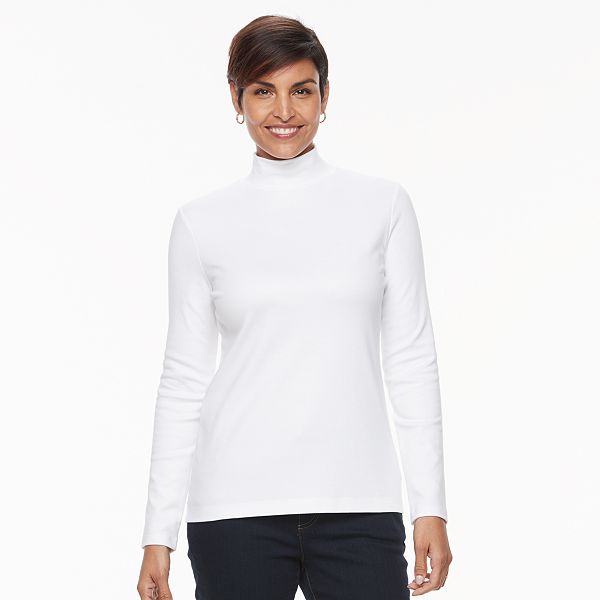 Women's Croft & Barrow® Long Sleeve Mockneck Top