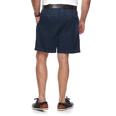 Big & Tall Croft & Barrow® Relaxed-Fit Side-Elastic Denim Pleated Shorts