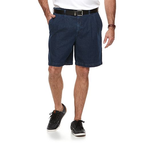 Big & Tall Croft & Barrow® RelaxedFit SideElastic Denim Pleated Shorts