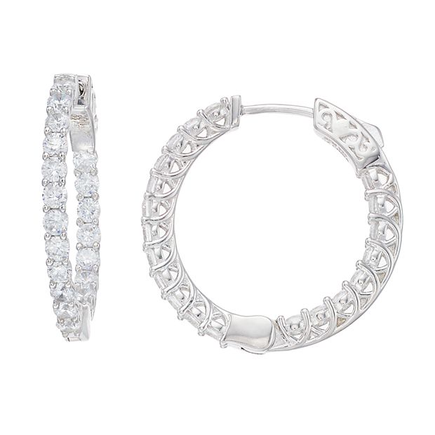 Cubic zirconia diamond hoop on sale earrings