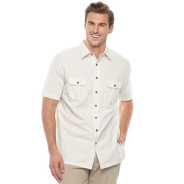 Big & Tall Croft & Barrow® Regular-Fit Crosshatch Button-Down Shirt