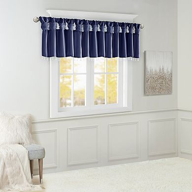 Madison Park Natalie Twisted Tab Window Valance with Beads