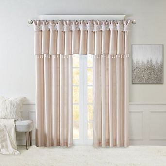 Madison Park Natalie Twisted Tab Window Valance with Beads