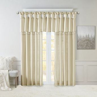 Madison Park Natalie Twisted Tab Window Valance with Beads