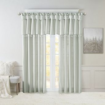 Madison Park Natalie Twisted Tab Window Valance with Beads