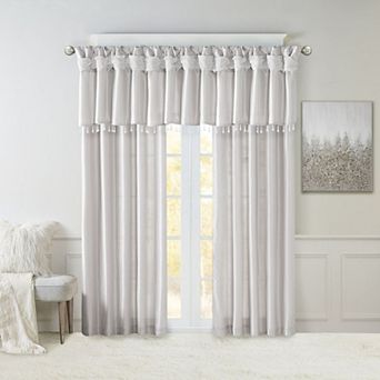 Madison Park Natalie Twisted Tab Window Valance with Beads