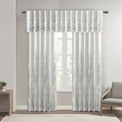 Madison Park Eliza Faux Silk Embroidered Window Valance