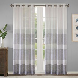 Madison Park Jasper Woven Striped Sheer Curtain