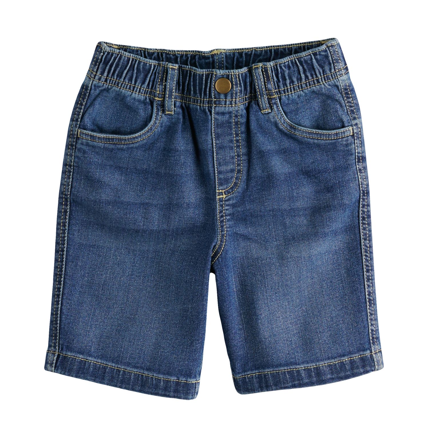 boys pull on denim shorts
