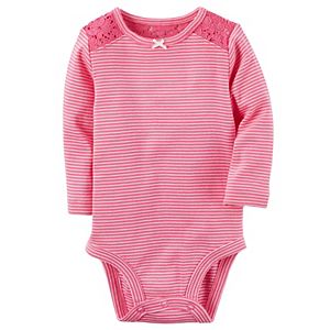 Baby Girl Carter's Striped Lace Bodysuit