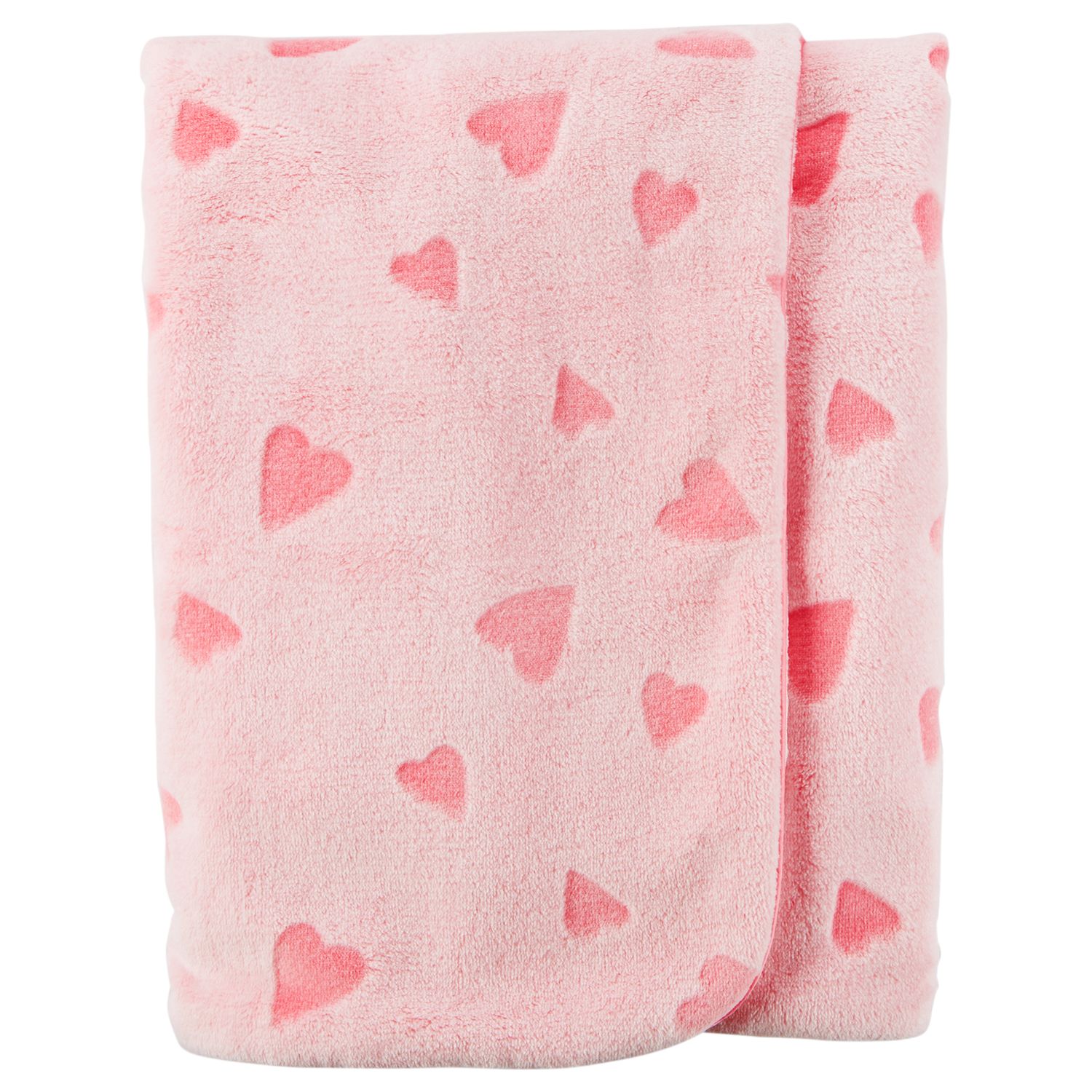 pink baby blanket with hearts