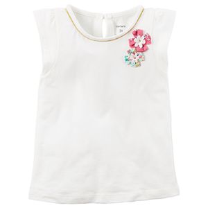 Girls 4-8 Carter's Flutter Sleeve Rosette Tee