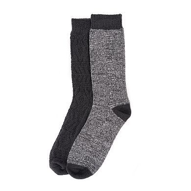 Men's MUK LUKS 2-pack Fluffy Yarn Boot Socks
