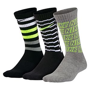 Boys Nike 3-Pack Performance Crew Socks