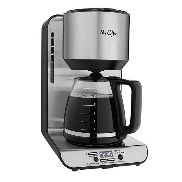 Mr. Coffee 12 Cup Programmable Coffee Maker, Strong Brew Selector, Stainless Steel