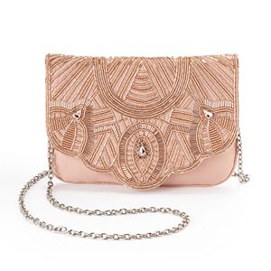 Lenore by La Regale Art Deco Beaded Flap Envelope Clutch