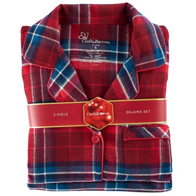 Women's Croft & Barrow® Pajamas: Flannel Sleep Top & Pants 2-Piece PJ Set