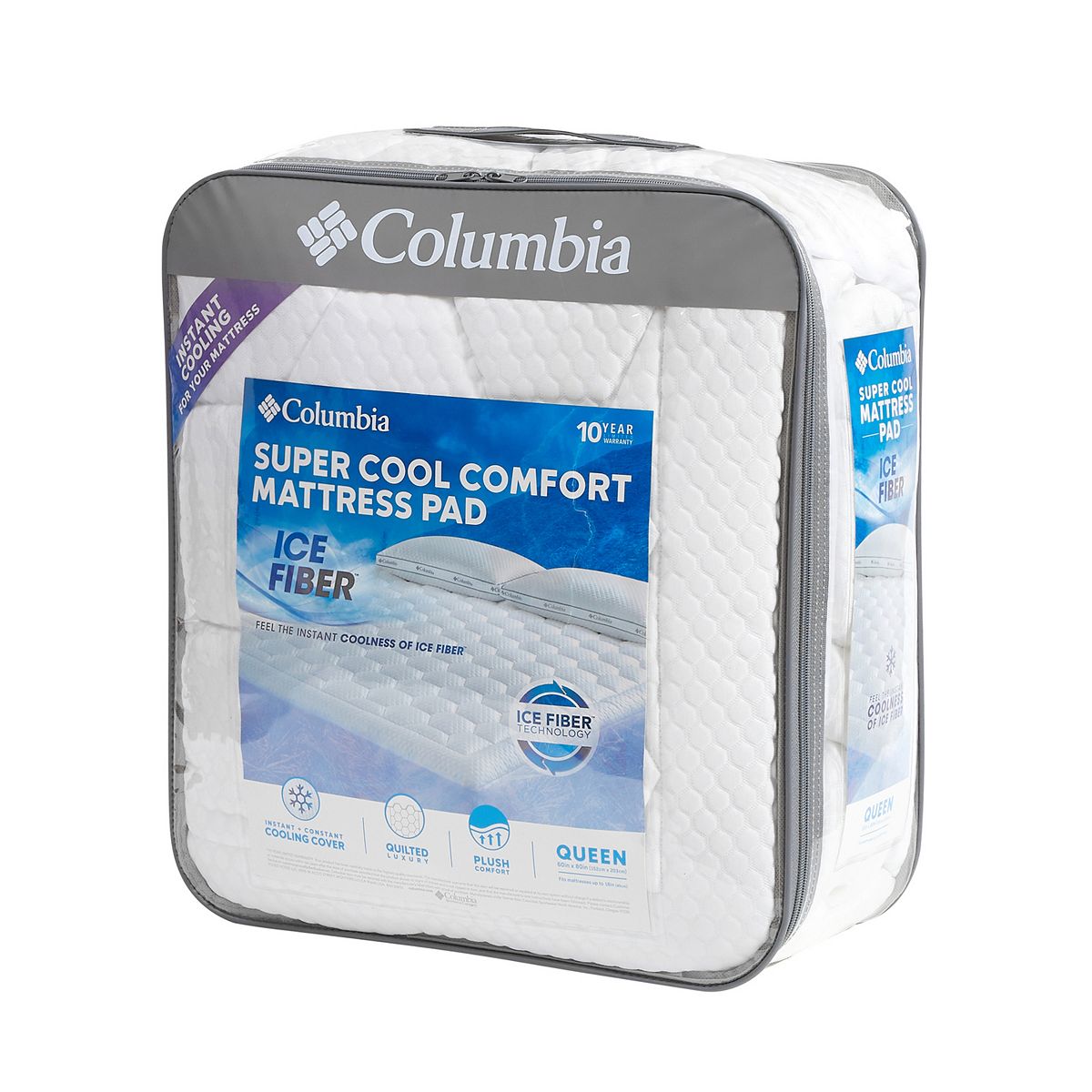 Columbia Super Cool Comfort Ice Fiber Mattress Pad - KING