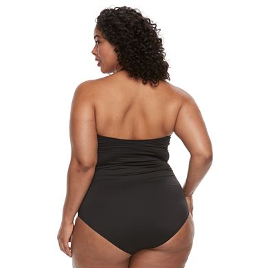 Plus Size Apt. 9® Mesh Cutout Bandeau Swimsuit