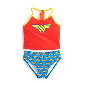 Girls 4-6x DC Comics Wonder Woman 2-pc. Tankini & Scoop Bottoms Swimsuit Set