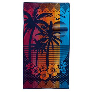 Celebrate Summer Together Palm Sunset Beach Towel