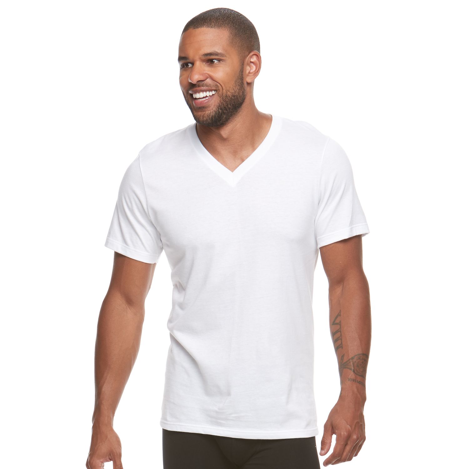 jockey v neck white t shirt