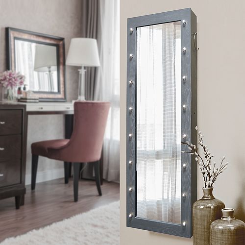 New View Marquee Wall Floor Over The Door Mirror Jewelry Cabinet