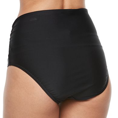 Women's Croft & Barrow® Ruched High-Waisted Bikini Bottoms 