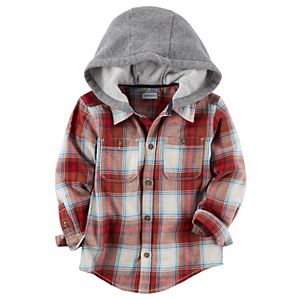 Boys 4-7 Carter's Hooded Plaid Flannel Shirt