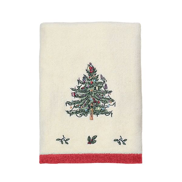 Avanti Linens Spode - Asciugamano in cotone, collezione Christmas Tree, colore: Rosso
