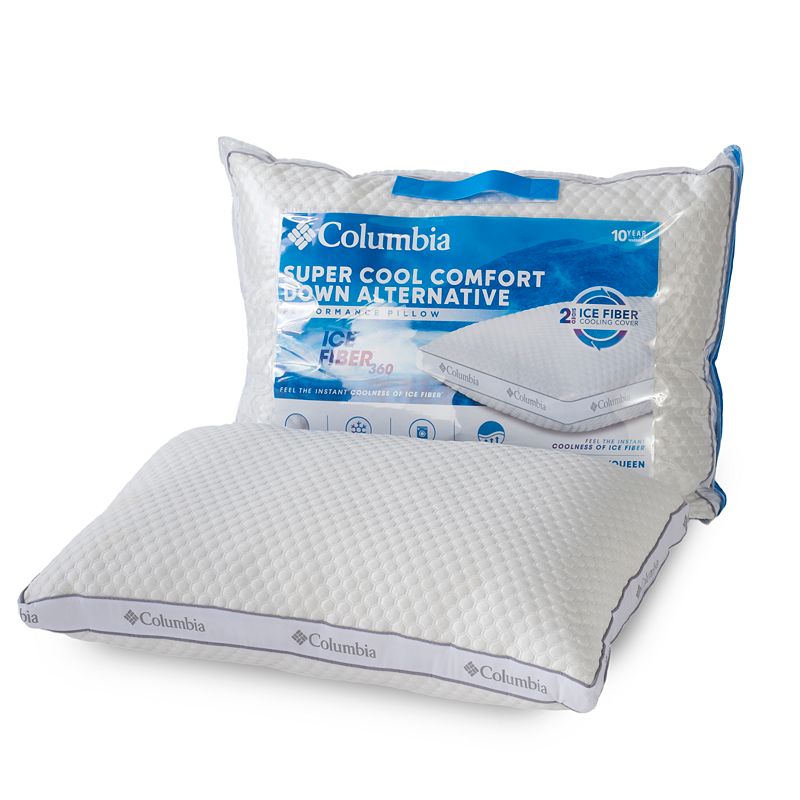 Columbia Ice Fiber Side Sleeper Down-Alternative Pillow, White, Queen