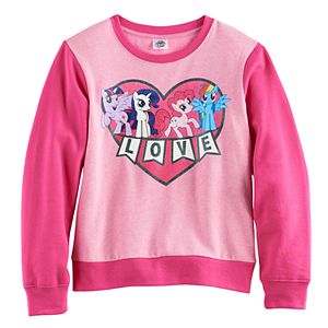 Girls 7-16 My Little Pony Twilight Sparkle, Rarity, Pinkie Pie & Rainbow Dash Raglan Pullover Sweatshirt