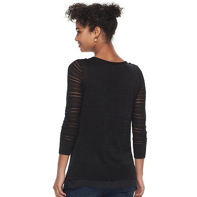 Women's Apt. 9® Layered Pointelle Sweater