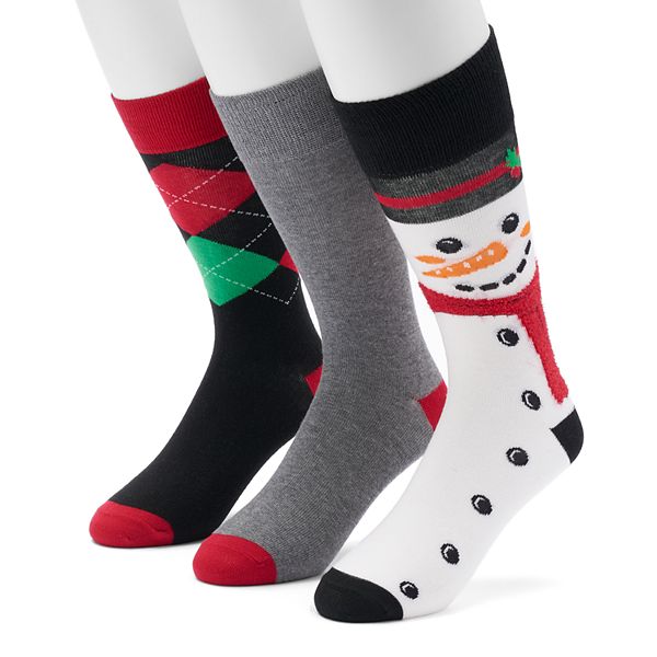 Men's Croft & Barrow® 3-pack Holiday Crew Socks