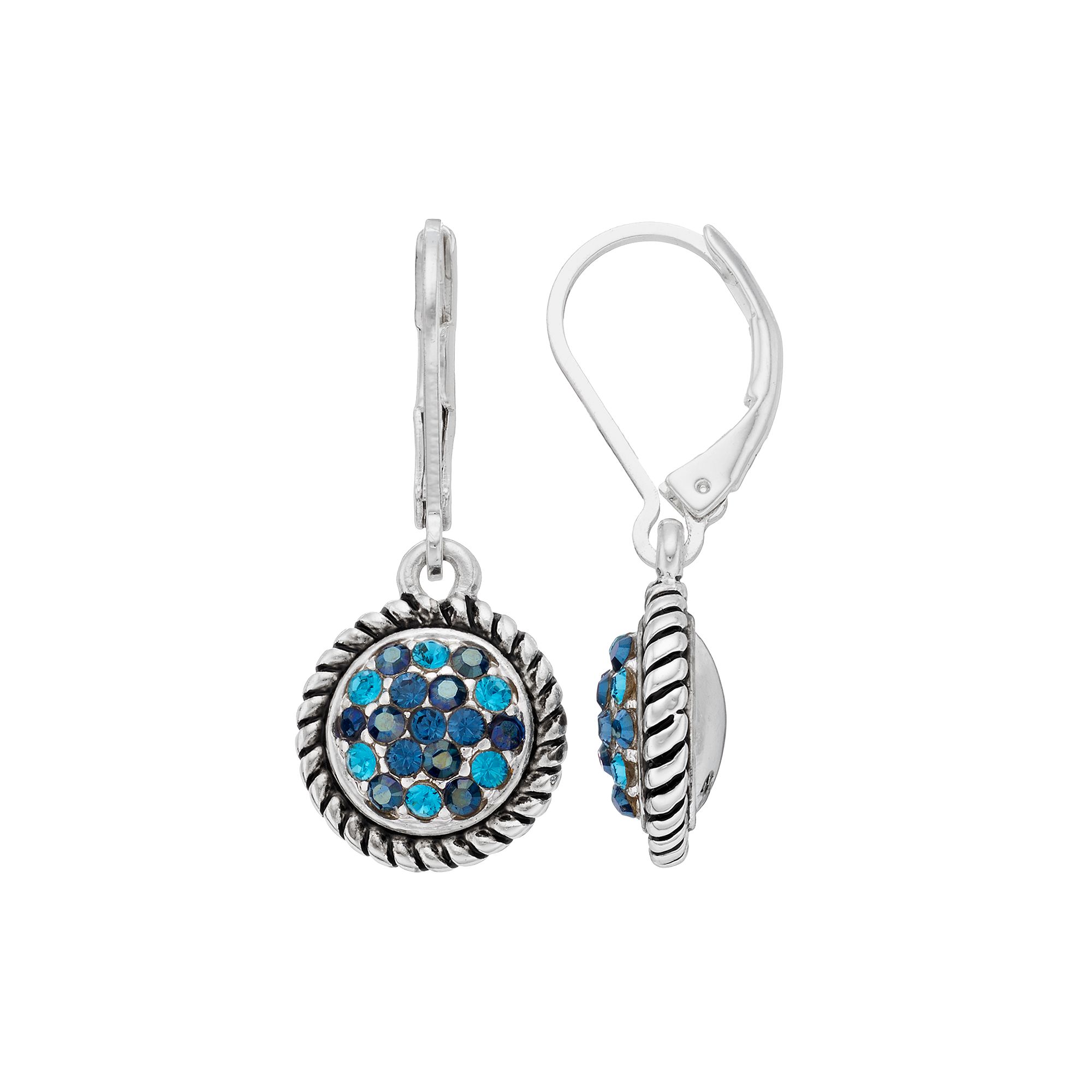 Napier Tonal Round Drop Earrings, Womens, Blue