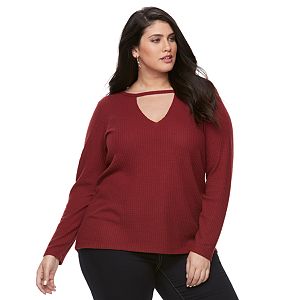Plus Size Rock & Republic® Thermal Cut Out Top