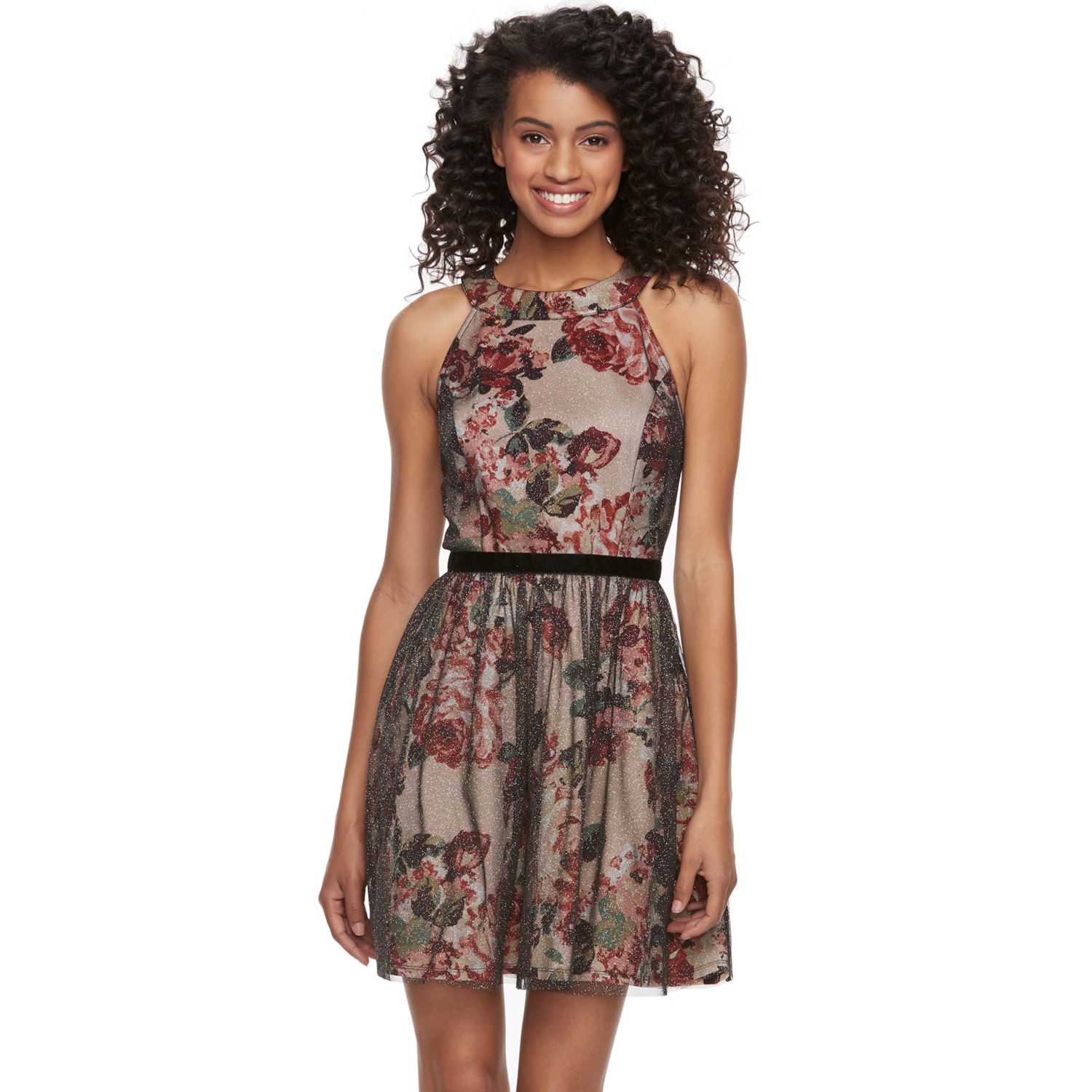 kohls three pink hearts dress