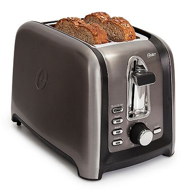 Oster 2-Slice Black Stainless Steel Toaster 
