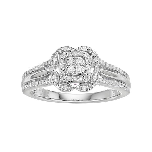 Hallmark Love Found Us Sterling Silver 1/4 Carat T.W. Diamond Square