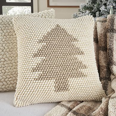 Mina Victory Home for the Holidays Looped Christmas Tree Throw Pillow