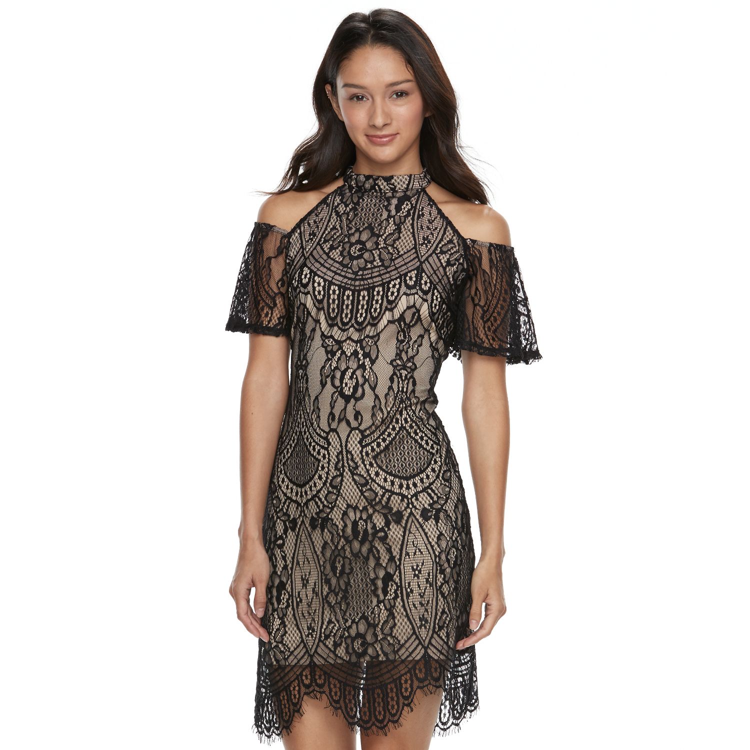 juniors cold shoulder dress