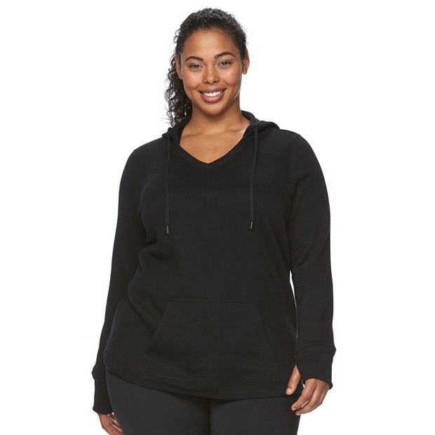 Plus Size Tek Gear® Fleece-Lined V-Neck Hoodie