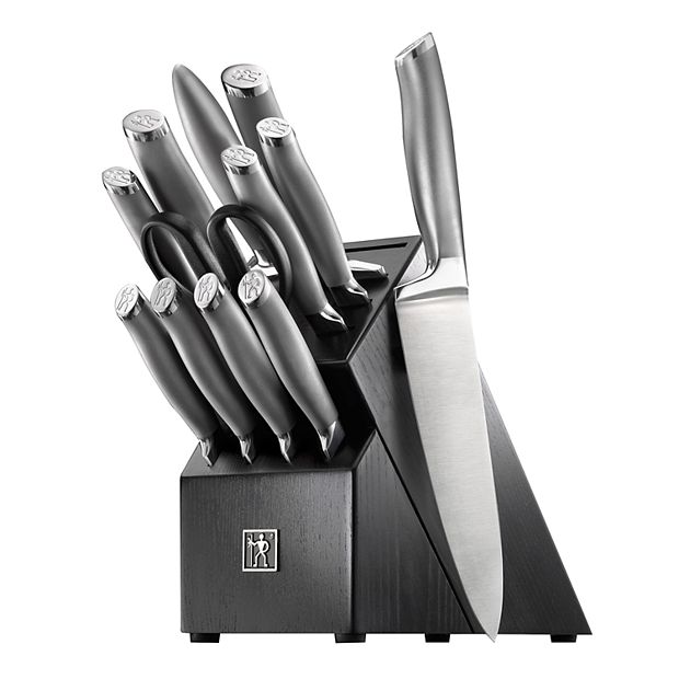Cheer Collection 13-Piece Stainless Steel Knife Set with Wooden Block -  DailySteals