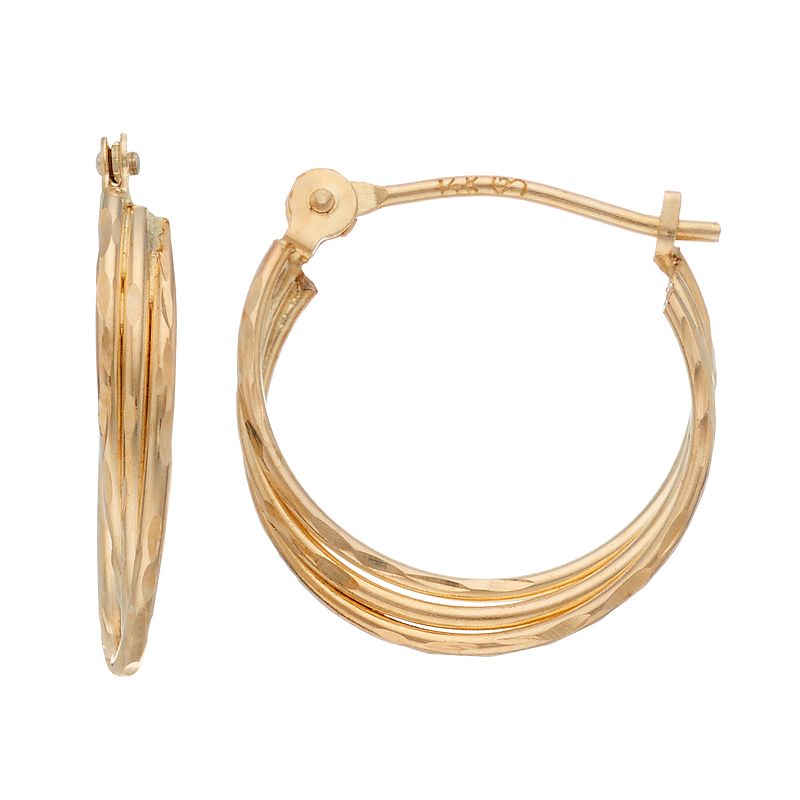 Forever 14K U-Hoop Earrings, Womens, Yellow