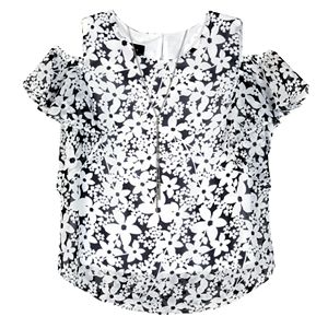 Girls 7-16 IZ Amy Byer Cold Shoulder Flutter Top with Necklace