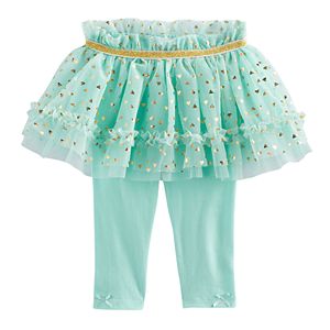 Baby Girl Baby Starters Foil Heart Tutu Leggings